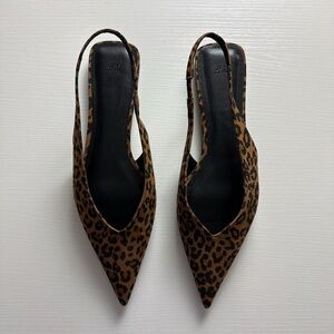 H&M Animal Print Slingback Flats